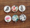 Handmade Round Photo Glass Cabochon Plant flower 981