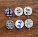 Handmade Round Photo Glass Cabochon Plant flower 982