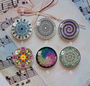 Handmade Round Photo Glass Cabochon Pattern 991