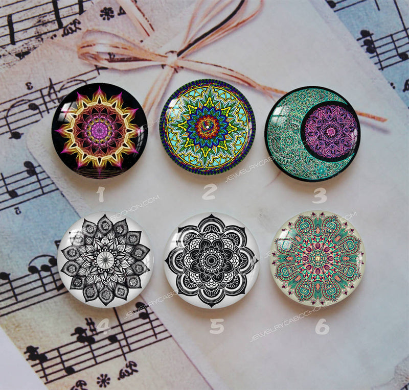 Handmade Round Photo Glass Cabochon Pattern 1002