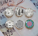 Handmade Round Photo Glass Cabochon Pattern 1012