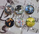 Handmade Round Photo Glass Cabochon Flower elf 1088