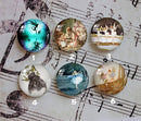 Handmade Round Photo Glass Cabochon Flower elf 1089