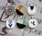 Handmade Round Photo Glass Cabochon geometric Pattern 1105