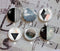 Handmade Round Photo Glass Cabochon geometric Pattern 1108