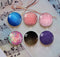 Handmade Round Photo Glass Cabochon Glitter 1118
