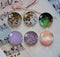 Handmade Round Photo Glass Cabochon Glitter 1123