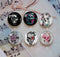 Handmade Round Photo Glass Cabochon Skull 1141