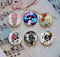 Handmade Round Photo Glass Cabochon Skull 1146