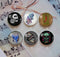 Handmade Round Photo Glass Cabochon Skull 1151
