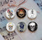 Handmade Round Photo Glass Cabochon Skull 1156