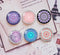 Handmade Round Photo Glass Cabochon geometric Pattern 1505