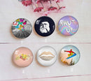 Handmade Round Photo Glass Cabochon 1514