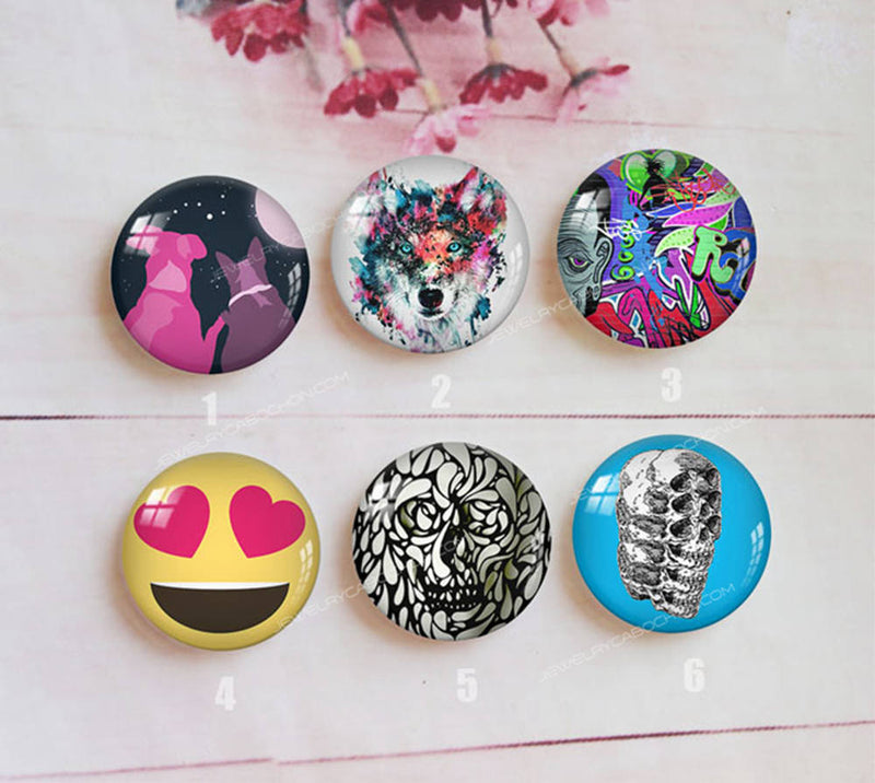 Handmade Round Photo Glass Cabochon 1515