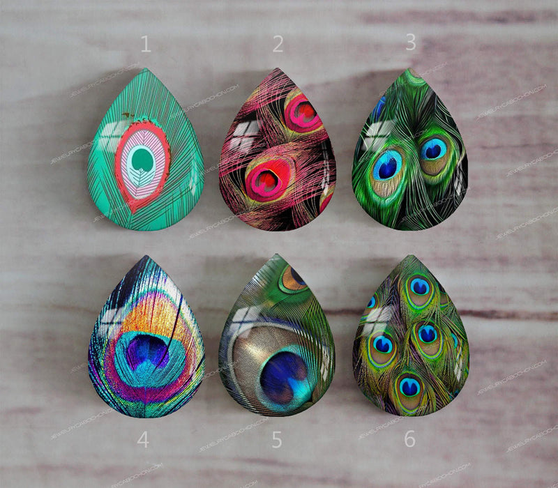 Handmade Teardrop Photo Glass Cabochons pineapple A304