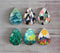 Handmade Teardrop Photo Glass Cabochons geometric stripe A316
