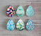 Handmade Teardrop Photo Glass Cabochons Geometry Pattern A328
