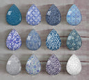 Handmade Teardrop Photo Glass Cabochons Pattern A646