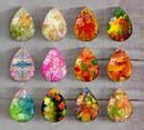 Handmade Teardrop Photo Glass Cabochons Plant leaves A683