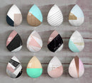 Handmade Teardrop Photo Glass Cabochons Geometry A702