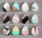 Handmade Teardrop Photo Glass Cabochons Geometry A702