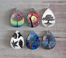 Handmade Teardrop Photo Glass Cabochons Plant tree A352