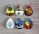 Handmade Teardrop Photo Glass Cabochons Plant tree A359