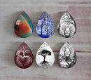 Handmade Teardrop Photo Glass Cabochons Plant tree A365