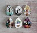 Handmade Teardrop Photo Glass Cabochons Plant tree A369