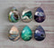 Handmade Teardrop Photo Glass Cabochons Ocean waves A376
