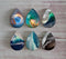 Handmade Teardrop Photo Glass Cabochons Ocean waves A379