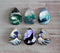 Handmade Teardrop Photo Glass Cabochons Ocean waves A382