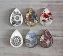 Handmade Teardrop Photo Glass Cabochons Plant flower A395