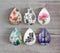 Handmade Teardrop Photo Glass Cabochons Plant flower A404
