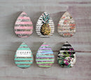 Handmade Teardrop Photo Glass Cabochons Geometry Glitter A437