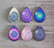 Handmade Teardrop Photo Glass Cabochons Geometric pattern A551