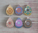 Handmade Teardrop Photo Glass Cabochons Geometric pattern A555