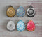 Handmade Teardrop Photo Glass Cabochons Geometric pattern A556