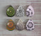 Handmade Teardrop Photo Glass Cabochons Geometric pattern A560