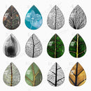 Handmade Teardrop Photo Glass Cabochons Leaves 6
