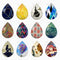 Handmade Teardrop Photo Glass Cabochons 17a