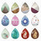 Handmade Teardrop Photo Glass Cabochons geometric 26A