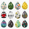 Handmade Teardrop Photo Glass Cabochons 45