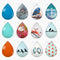 Handmade Teardrop Photo Glass Cabochons 51