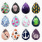 Handmade Teardrop Photo Glass Cabochons 59