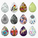 Handmade Teardrop Photo Glass Cabochons 71