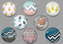 Handmade Round Photo Glass Cabachon geometric 476