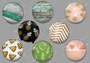 Handmade Round Photo Glass Cabachon geometric 478
