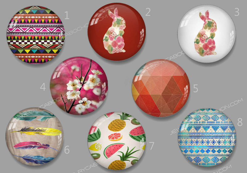 Handmade Round Photo Glass Cabachon 503