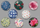 Handmade Round Photo Glass Cabachon flower 514